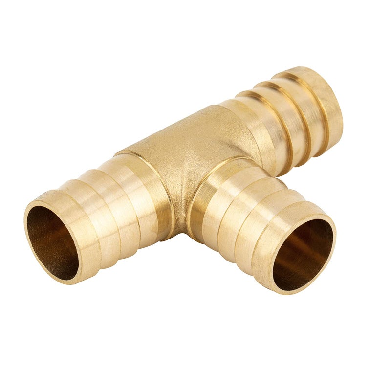Yoebor Metalwork Brass Hose Barb T Fitting 1" Barbed x 1" x 1" Tee Union 3-Way Mender Joiner Connector (Pack of 2) - Image 2